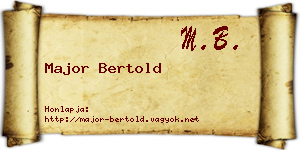 Major Bertold névjegykártya